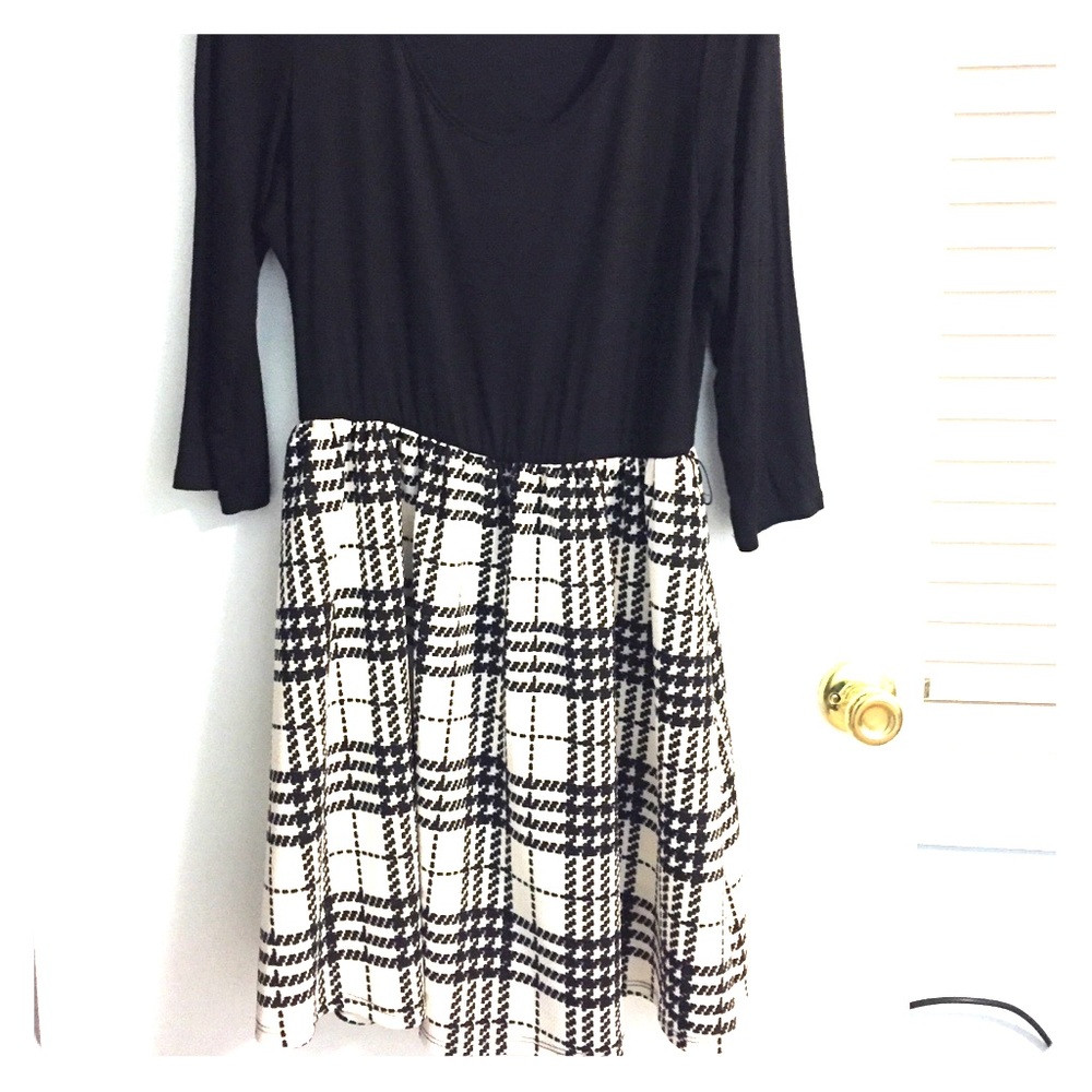 Plaid and black dress